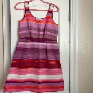 Loft sleeveless Easter / spring striped a-line work dress, size 4